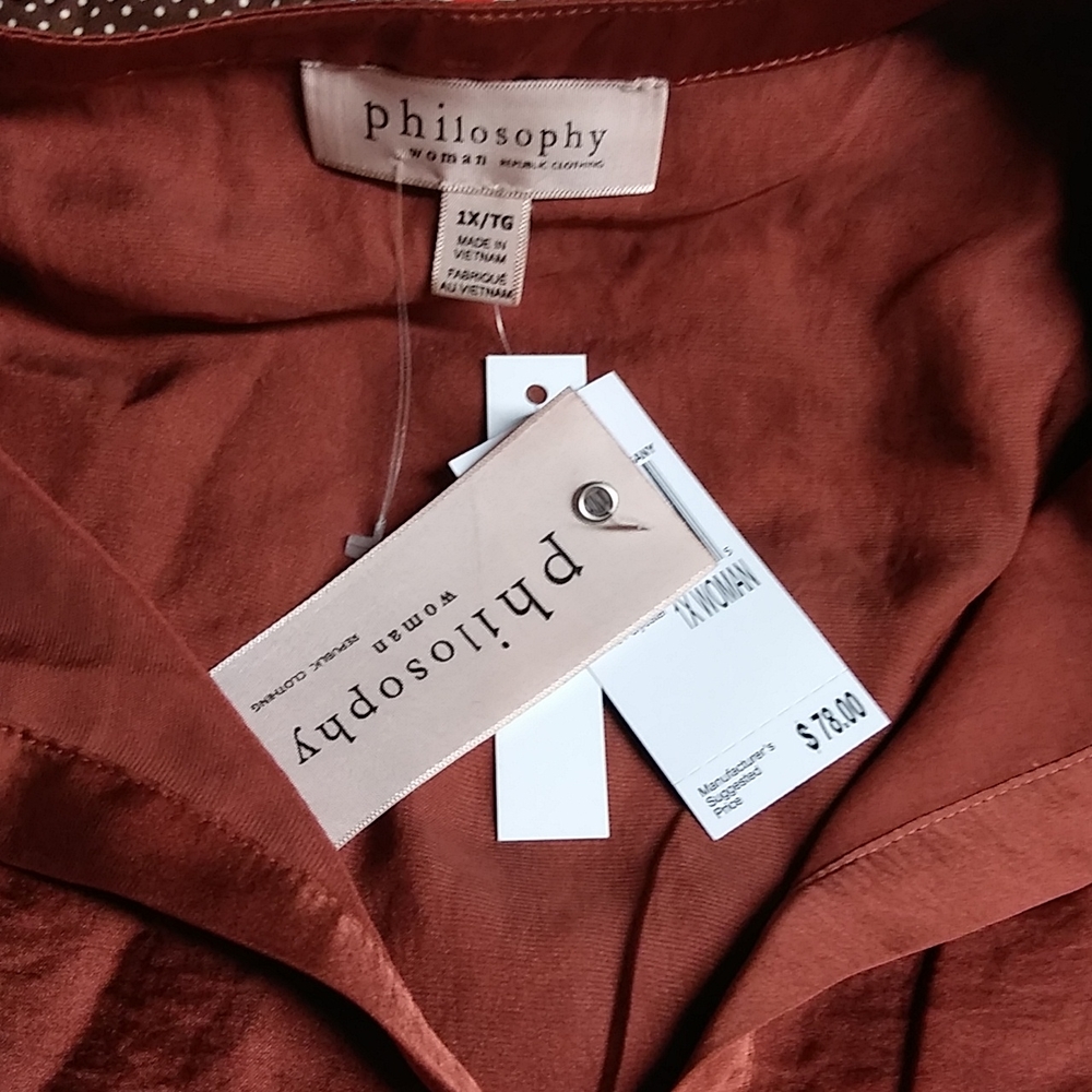 Brand New Philosophy Women Blouse Size 1x